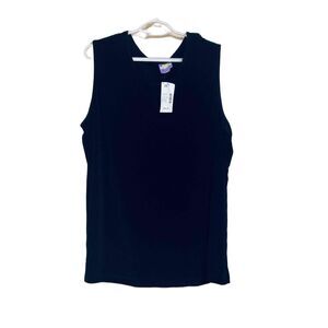 CMshap Black Sleeveless V-Neck Solid Blouse Size 3X